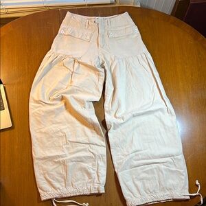 We The Free Beige Wide-Leg Lotus Jeans